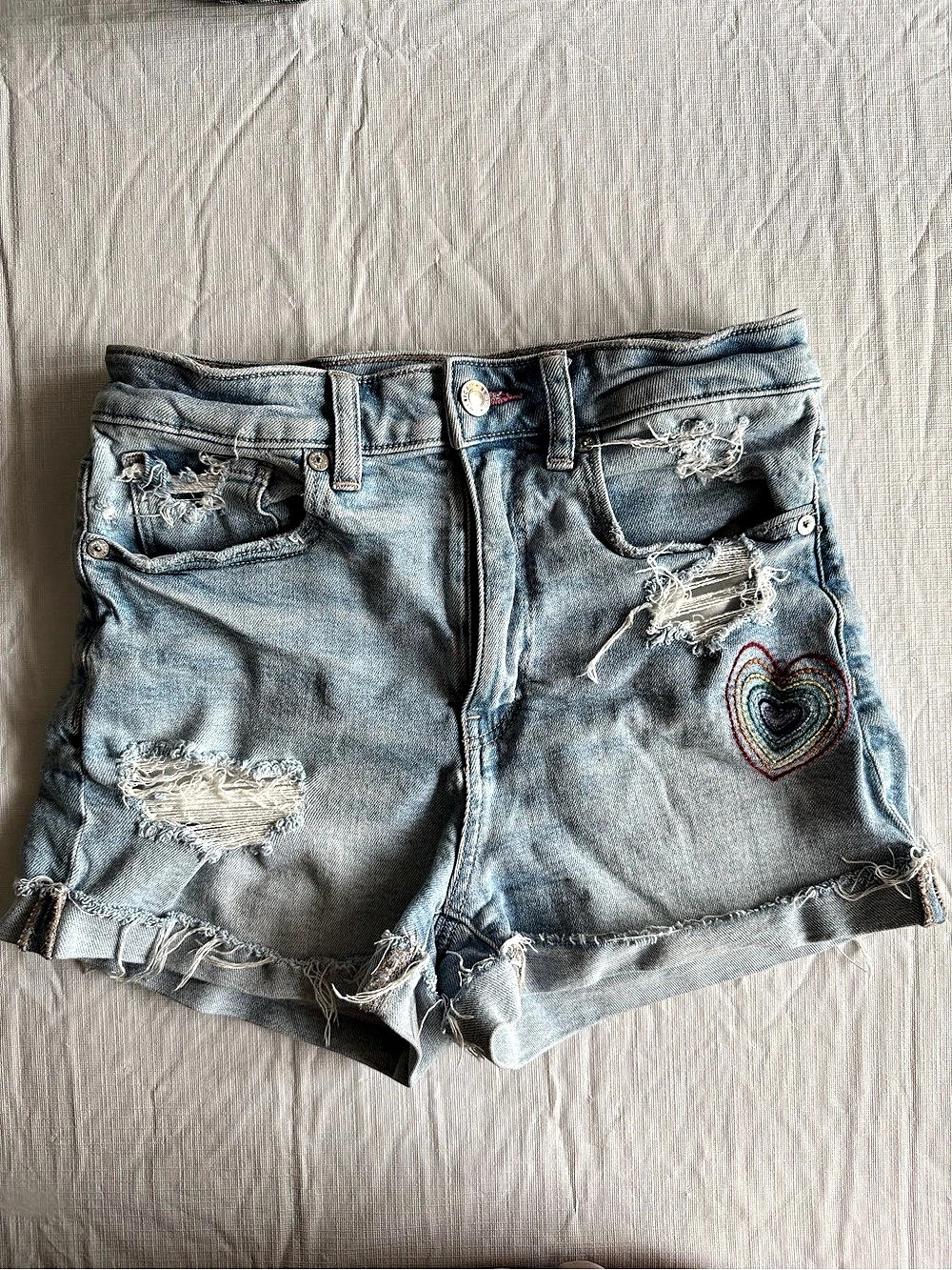 American Eagle Pride High-Waisted Denim Mom Short Blue Size 2